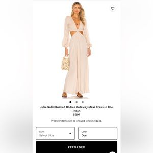 Indah ruched beige dress XS